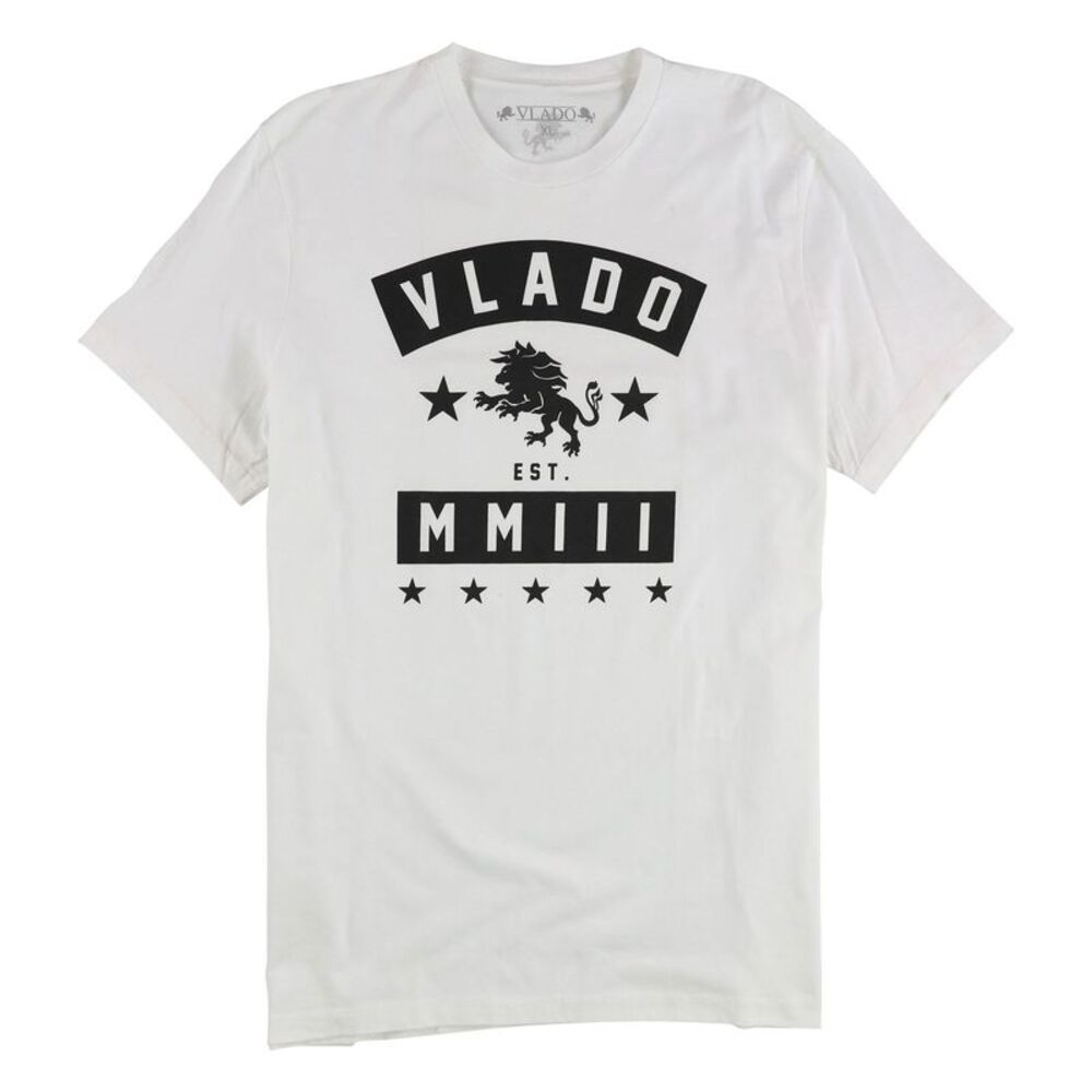 Vlado Mens EST. MMIII Graphic T-Shirt, White, XL, DM